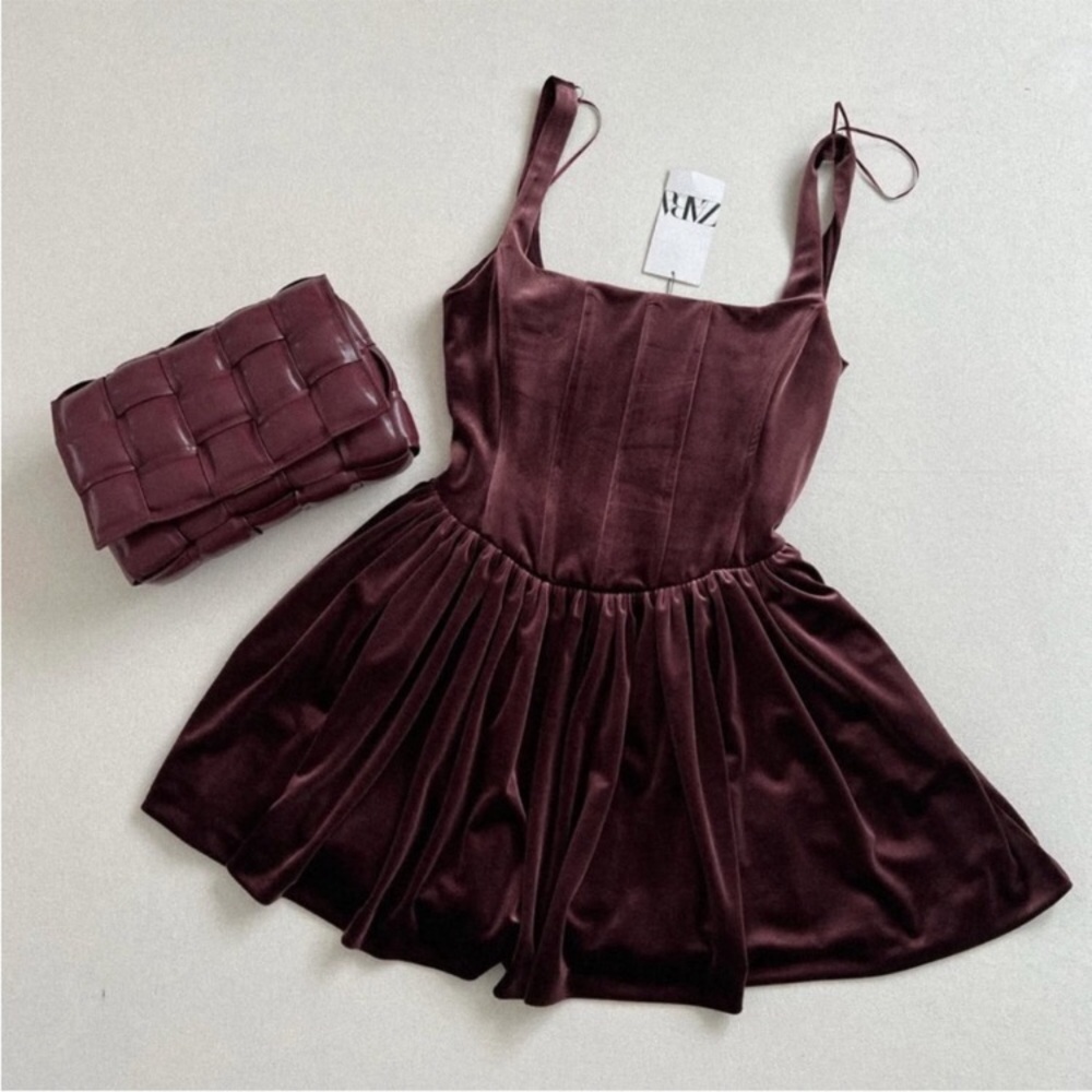 ZARA VELVET CORSET MINI DRESS